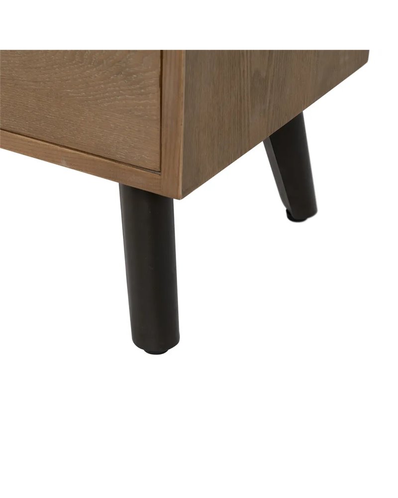 APARADOR NATURAL-NEGRO MADERA-METAL 120 X 41 X 77 CM REF.-610087