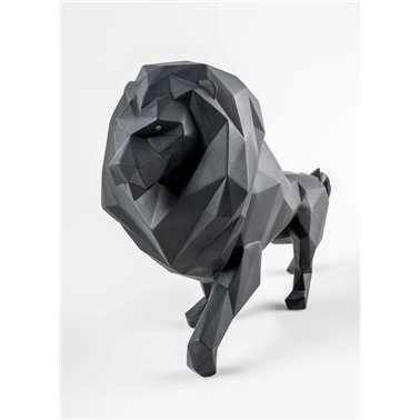 Sculpture Lion. Matt black