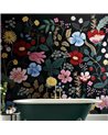 FormatFactoryStrawberry Fields Premium Peel and Stick Wall Mural Black PSW1333MW1