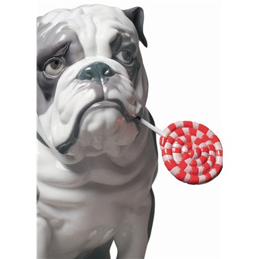 Bulldoggenfigur mit Lollipop