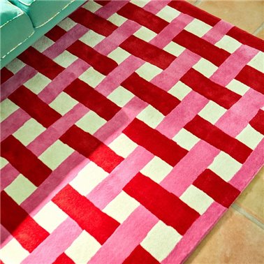 Basketweave Coral Rose 144102