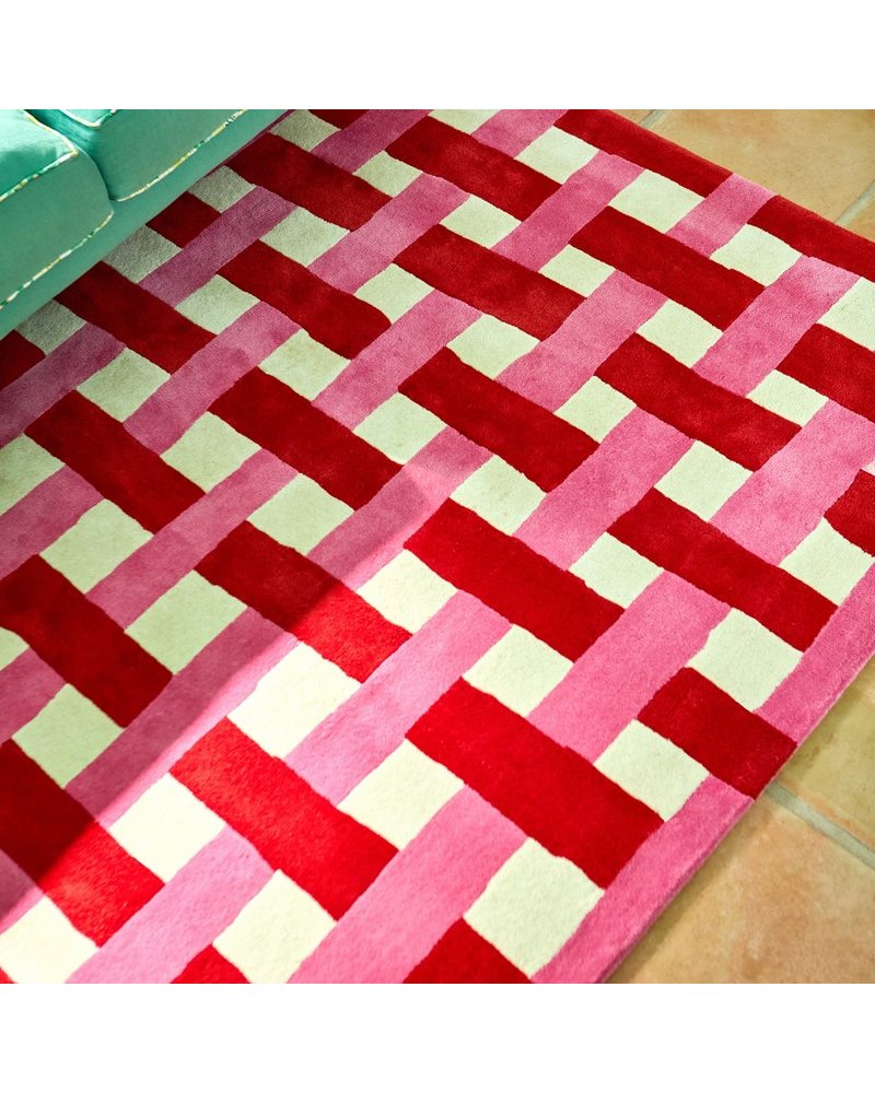 Basketweave Coral Rose 144102