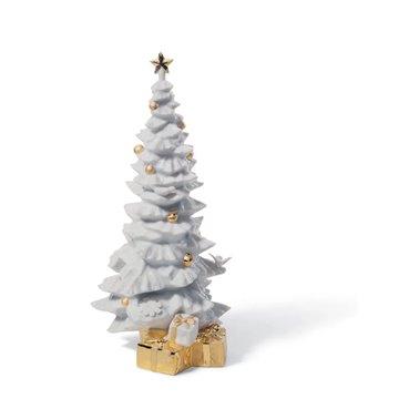 Figura Árbol de Navidad con regalos. Lustre oro