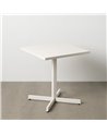 MESA AUXILIAR PLEGABLE BLANCO ACERO 70 X 70 X 74 CM