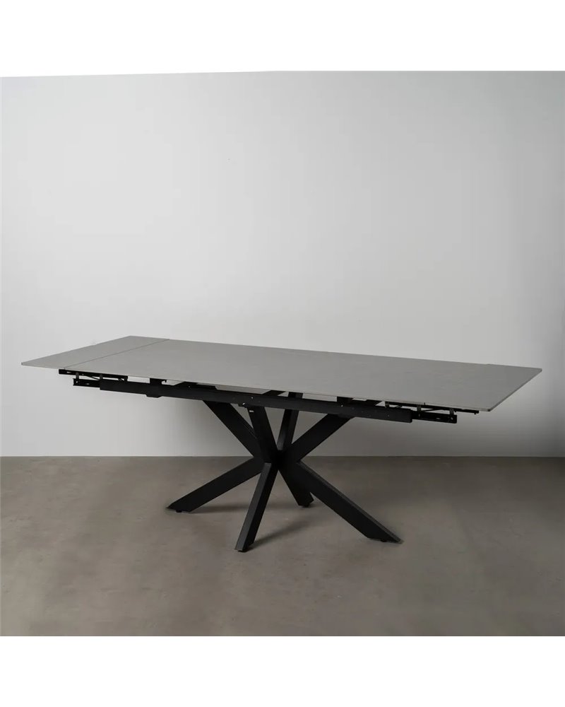 MESA EXTENSIBLE GRIS-NEGRO 170 X 90 X 76 CM