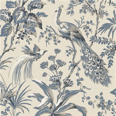 Peacock Toile Slate and Black AT57833