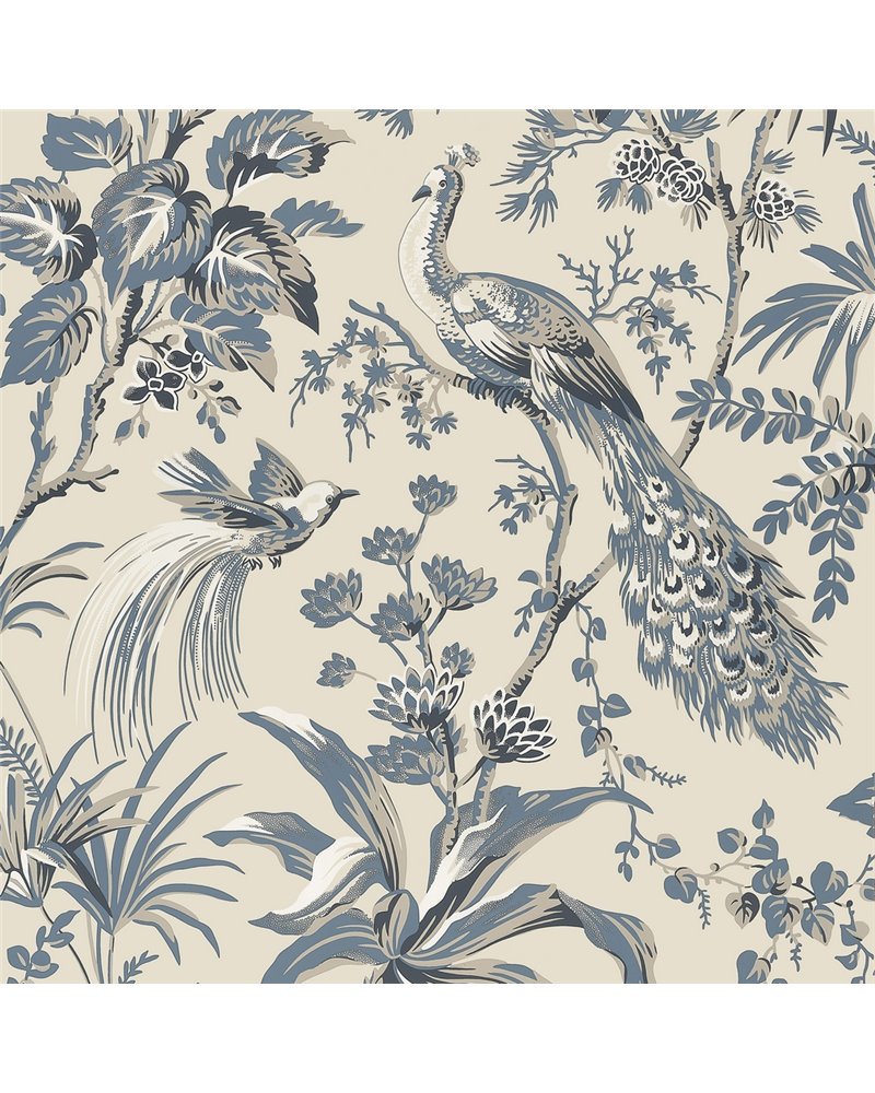 Peacock Toile Slate and Black AT57833