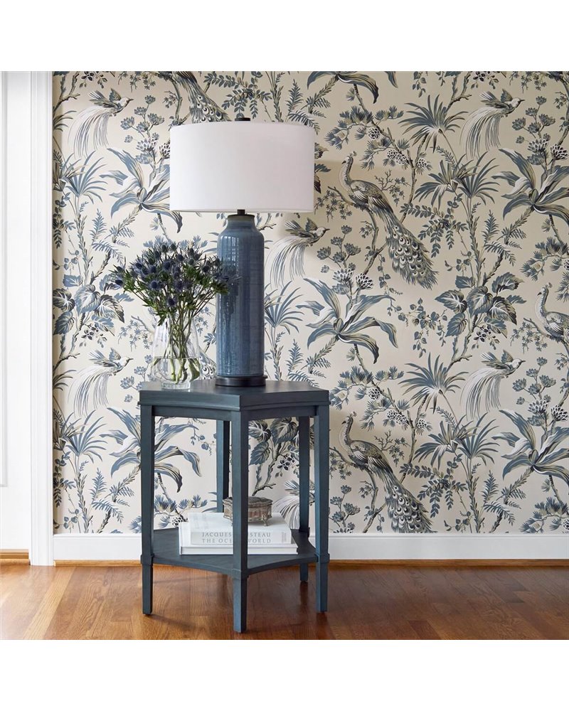 Peacock Toile Slate and Black AT57833