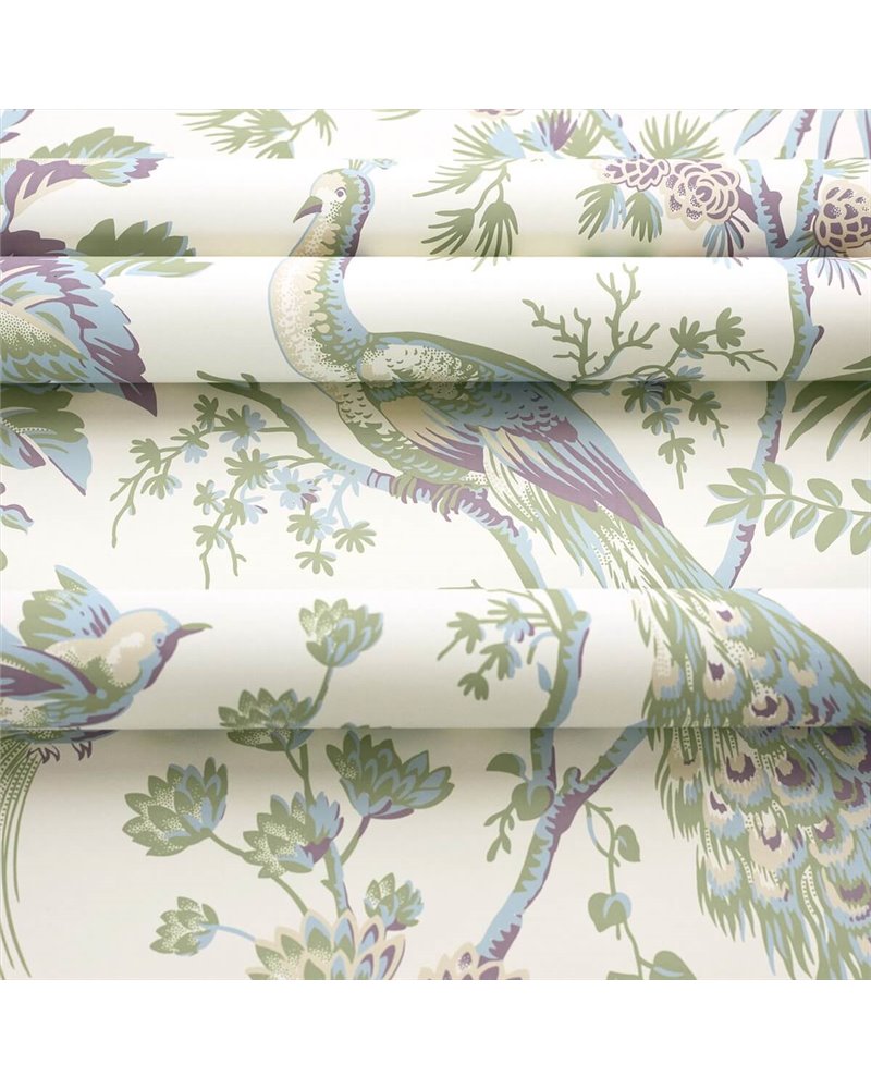 Peacock Toile Green and Plum AT57829