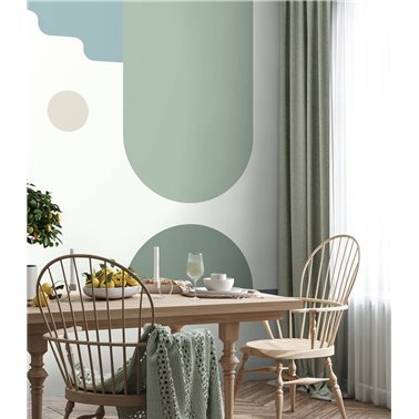 Fresque Paperpaint® Antique riviera AQUA - Taille L